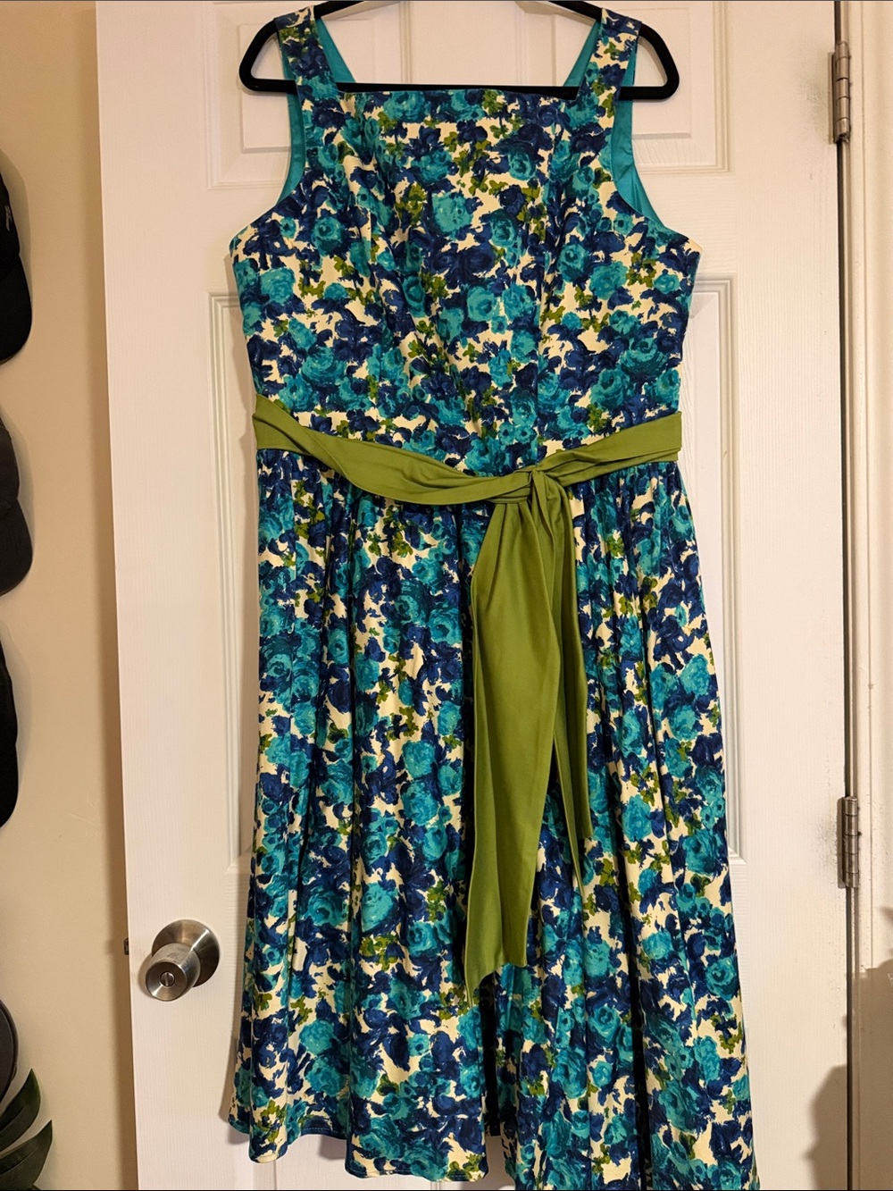 Pinup Couture Maria Dress in Blue Floral